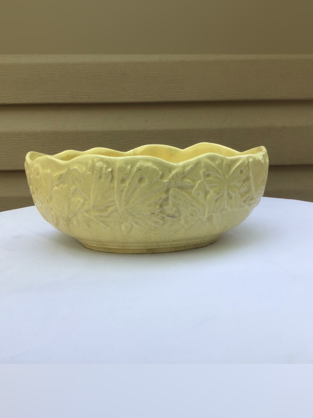 VTG McCoy? 50’s Yellow Ceramic  Planter, Has Crazing